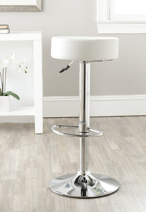 Safavieh Jude Swivel Bar Stool - Modern Adjustable Height Seating With Plush Cushion And 360° Swivel Motion White FOX7514A