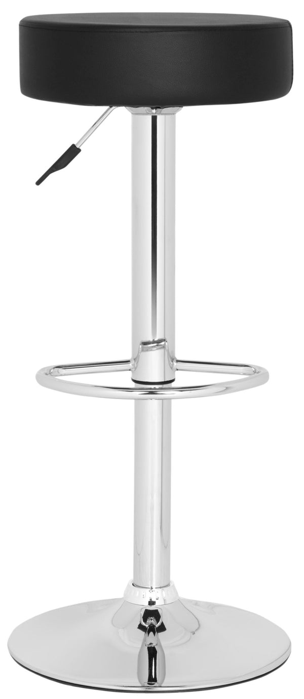 Safavieh Jude Swivel Bar Stool - Modern Adjustable Height Seating With Plush Cushion And 360° Swivel Motion Black FOX7514B