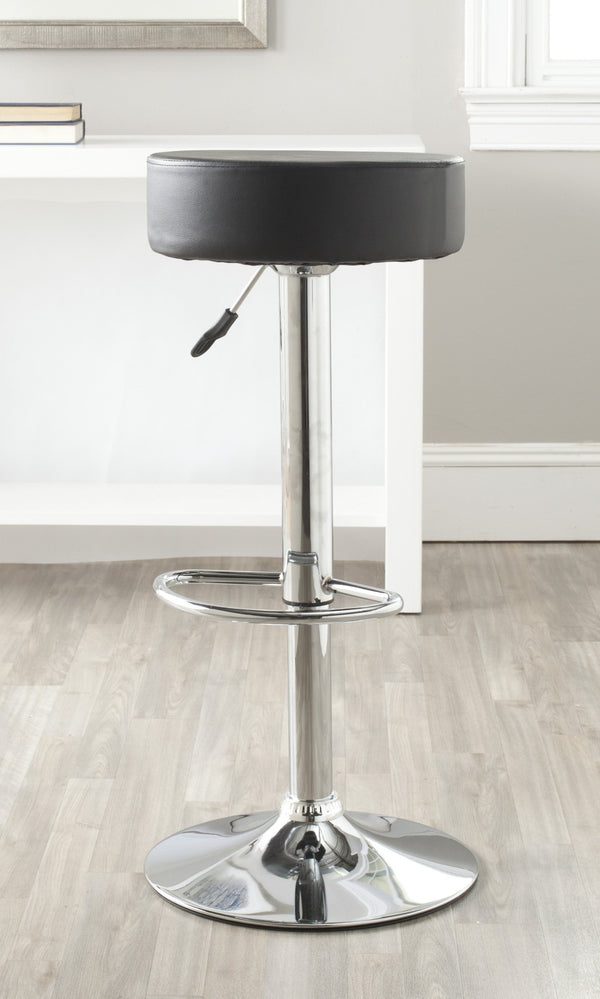 Safavieh Jude Swivel Bar Stool - Modern Adjustable Height Seating With Plush Cushion And 360° Swivel Motion Black FOX7514B
