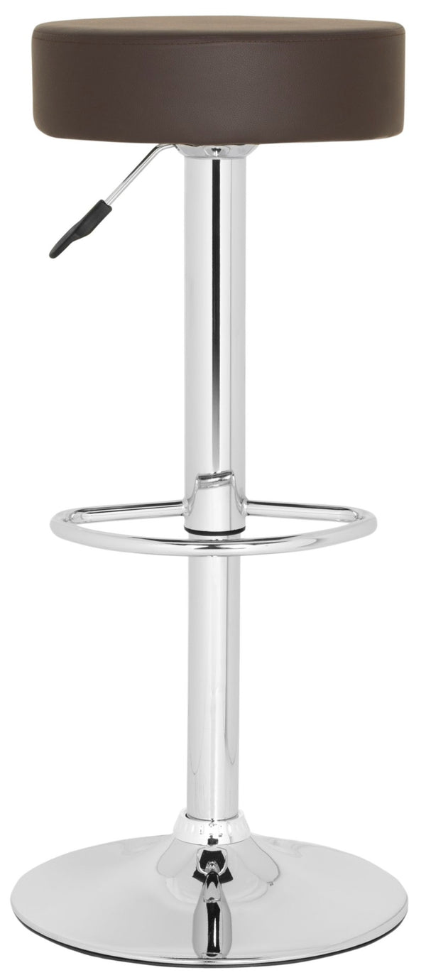 Safavieh Jude Swivel Bar Stool - Modern Adjustable Height Seating With Plush Cushion And 360° Swivel Motion Brown FOX7514C