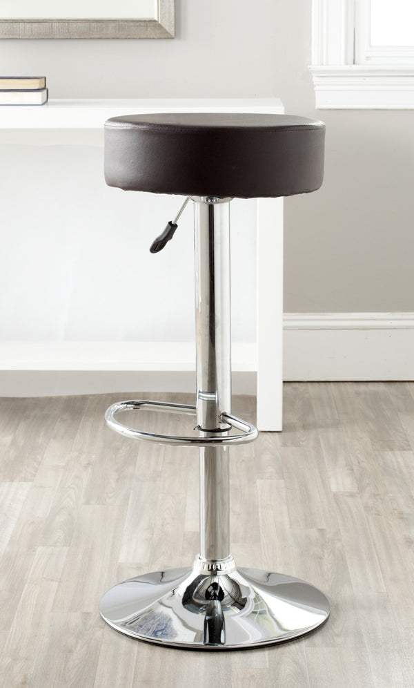 Safavieh Jude Swivel Bar Stool - Modern Adjustable Height Seating With Plush Cushion And 360° Swivel Motion Brown FOX7514C