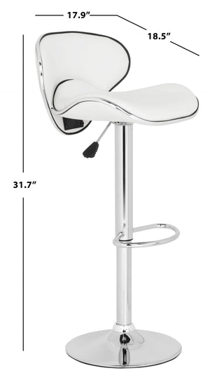 Safavieh Shambi Swivel Bar Stool - Modern Elegance With Adjustable Height & 360° Swivel For Comfort & Style White FOX7515A