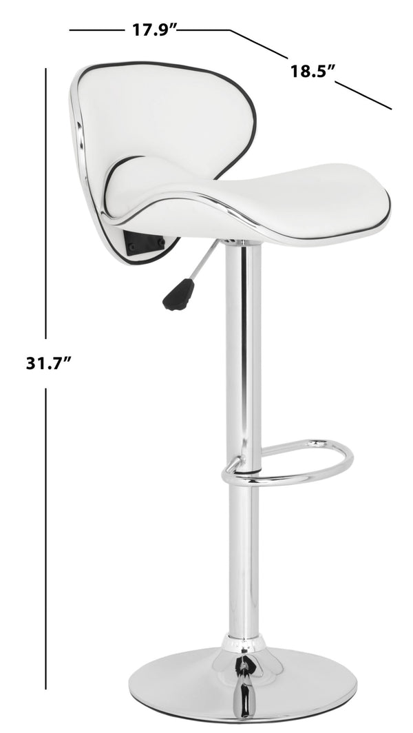 Safavieh Shambi Swivel Bar Stool - Modern Elegance With Adjustable Height & 360° Swivel For Comfort & Style White FOX7515A
