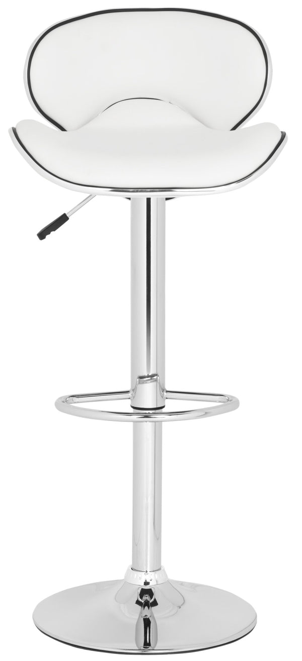 Safavieh Shambi Swivel Bar Stool - Modern Elegance With Adjustable Height & 360° Swivel For Comfort & Style White FOX7515A