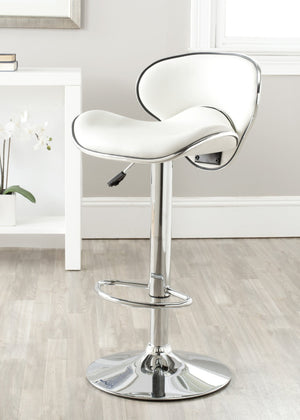 Safavieh Shambi Swivel Bar Stool - Modern Elegance With Adjustable Height & 360° Swivel For Comfort & Style White FOX7515A
