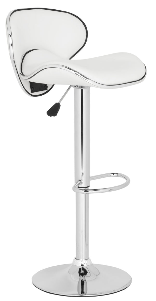 Safavieh Shambi Swivel Bar Stool - Modern Elegance With Adjustable Height & 360° Swivel For Comfort & Style White FOX7515A
