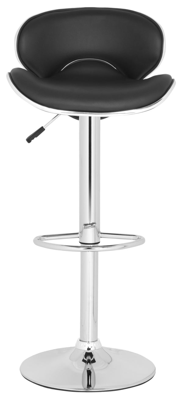 Safavieh Shambi Swivel Bar Stool - Modern Elegance With Adjustable Height & 360° Swivel For Comfort & Style Black FOX7515B