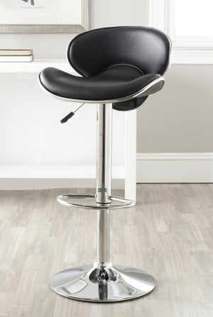 Safavieh Shambi Swivel Bar Stool - Modern Elegance With Adjustable Height & 360° Swivel For Comfort & Style Black FOX7515B