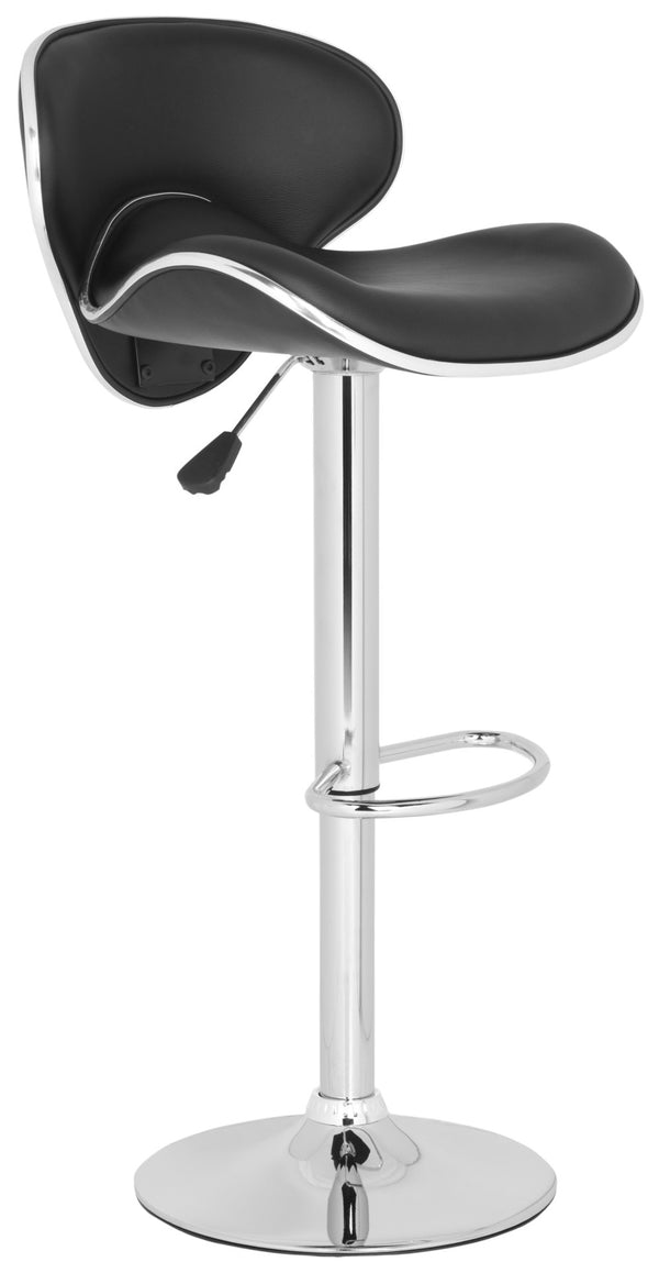 Safavieh Shambi Swivel Bar Stool - Modern Elegance With Adjustable Height & 360° Swivel For Comfort & Style Black FOX7515B