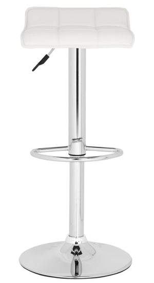 Safavieh Lamita Swivel Bar Stool - Contemporary Height-Adjustable Design With Luxurious Tufted Detailing White FOX7516A