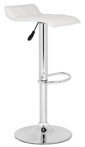 Safavieh Lamita Swivel Bar Stool - Contemporary Height-Adjustable Design With Luxurious Tufted Detailing White FOX7516A