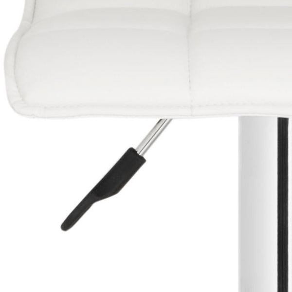 Safavieh Lamita Swivel Bar Stool - Contemporary Height-Adjustable Design With Luxurious Tufted Detailing White FOX7516A