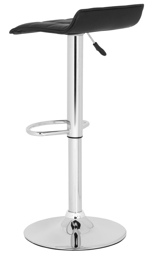 Safavieh Lamita Swivel Bar Stool - Contemporary Height-Adjustable Design With Luxurious Tufted Detailing Black FOX7516B