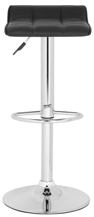 Safavieh Lamita Swivel Bar Stool - Contemporary Height-Adjustable Design With Luxurious Tufted Detailing Black FOX7516B