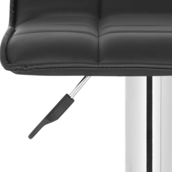 Safavieh Lamita Swivel Bar Stool - Contemporary Height-Adjustable Design With Luxurious Tufted Detailing Black FOX7516B