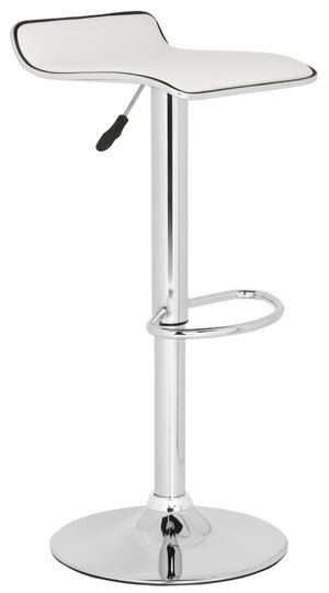 Safavieh Chaunda Swivel Bar Stool – Modern Chrome Frame With Adjustable Seat For Kitchen And Home Bars White FOX7517A