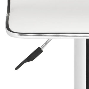 Safavieh Chaunda Swivel Bar Stool – Modern Chrome Frame With Adjustable Seat For Kitchen And Home Bars White FOX7517A