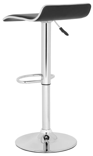 Safavieh Chaunda Swivel Bar Stool – Modern Chrome Frame With Adjustable Seat For Kitchen And Home Bars Black FOX7517B