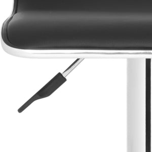 Safavieh Chaunda Swivel Bar Stool – Modern Chrome Frame With Adjustable Seat For Kitchen And Home Bars Black FOX7517B