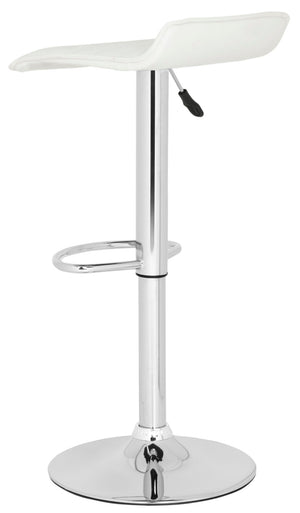 Safavieh Kemonti Chic Swivel Bar Stool With Adjustable Height, Quilted Faux Leather, And Chrome Base For Style White FOX7518A