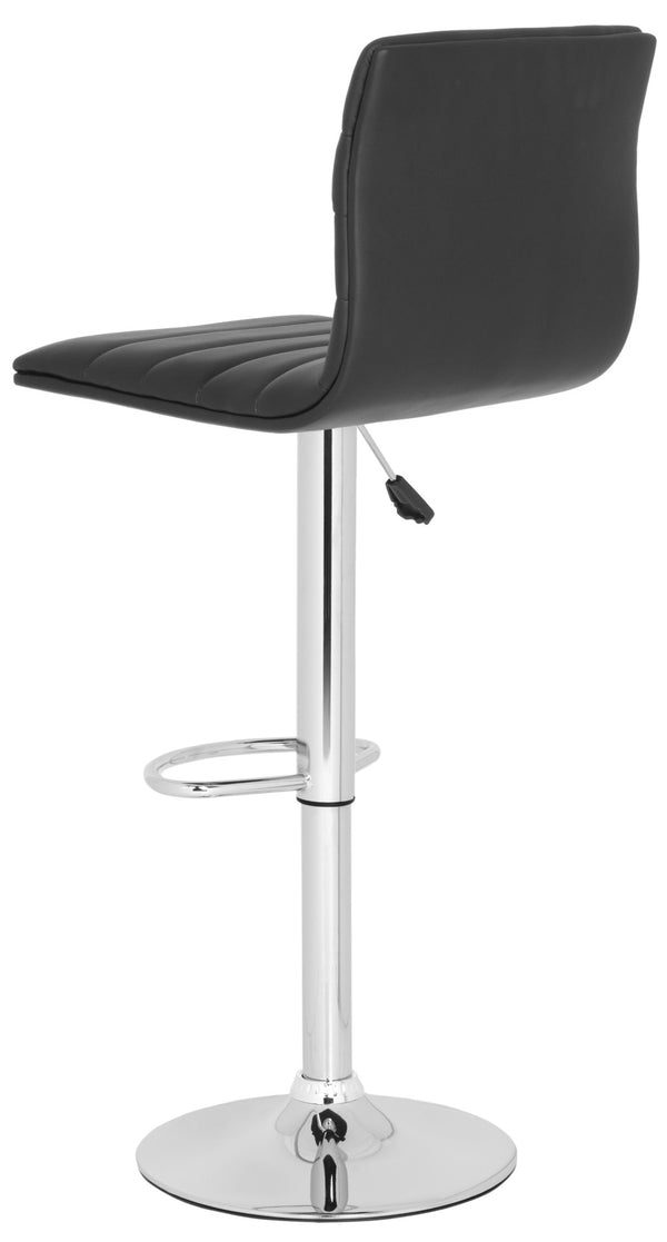 Safavieh Arissa Swivel Bar Stool - Modern Glamour Meets Comfort With High Back & Chrome Accents For Chic Spaces Black FOX7519B