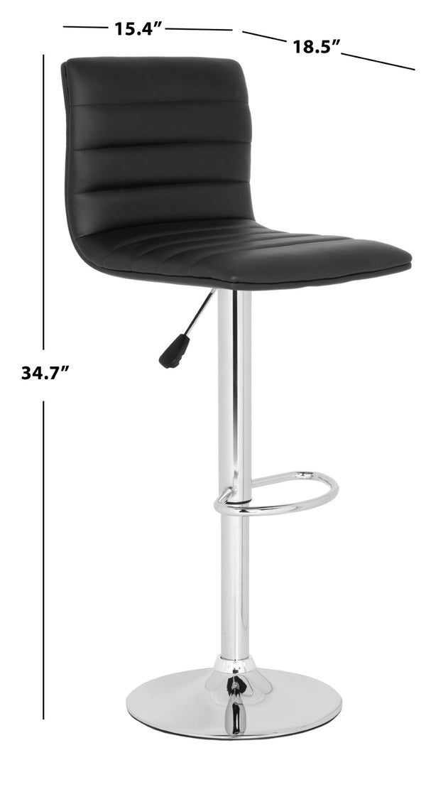 Safavieh Arissa Swivel Bar Stool - Modern Glamour Meets Comfort With High Back & Chrome Accents For Chic Spaces Black FOX7519B