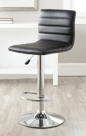 Safavieh Arissa Swivel Bar Stool - Modern Glamour Meets Comfort With High Back & Chrome Accents For Chic Spaces Black FOX7519B