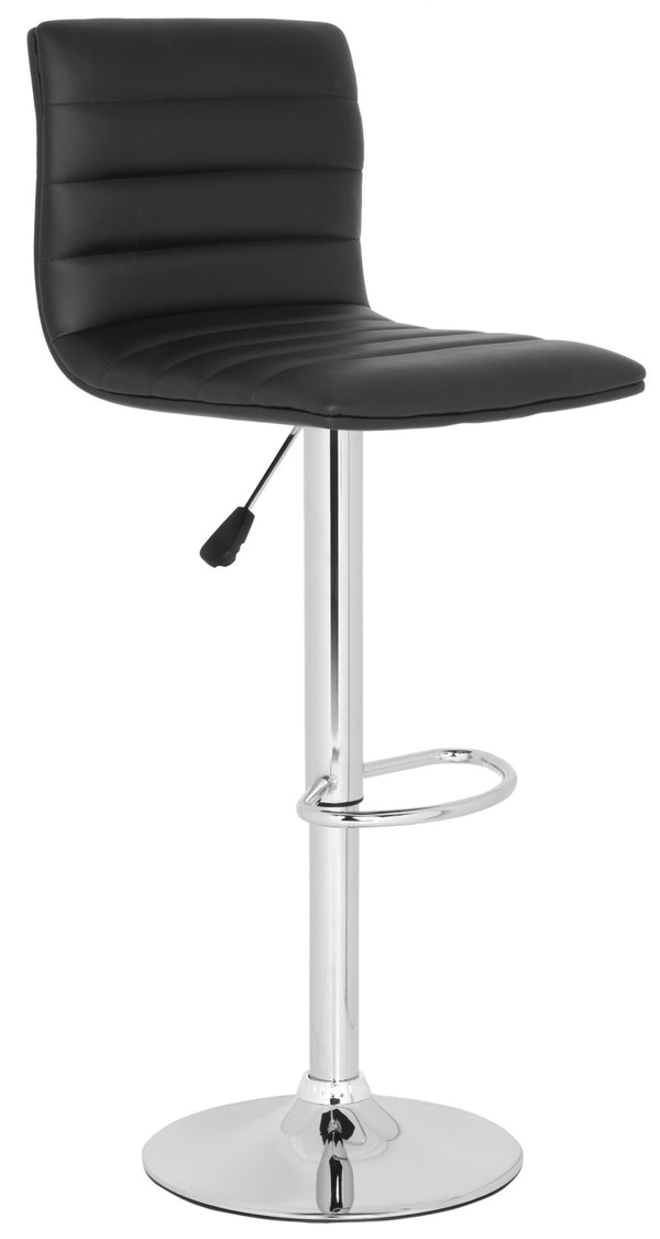 Safavieh Arissa Swivel Bar Stool - Modern Glamour Meets Comfort With High Back & Chrome Accents For Chic Spaces Black FOX7519B