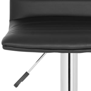 Safavieh Arissa Swivel Bar Stool - Modern Glamour Meets Comfort With High Back & Chrome Accents For Chic Spaces Black FOX7519B