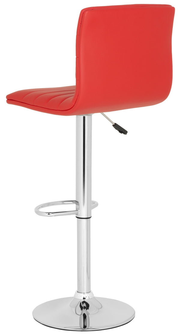 Safavieh Arissa Swivel Bar Stool - Modern Glamour Meets Comfort With High Back & Chrome Accents For Chic Spaces Red FOX7519C