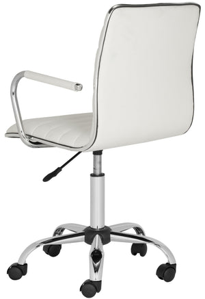 Safavieh Jonika Modern Swivel Desk Chair – Ergonomic Comfort, Adjustable Height & Easy-Care Upholstery Design White FOX7520A
