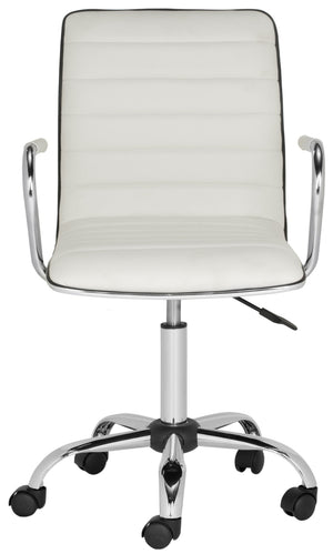 Safavieh Jonika Modern Swivel Desk Chair – Ergonomic Comfort, Adjustable Height & Easy-Care Upholstery Design White FOX7520A