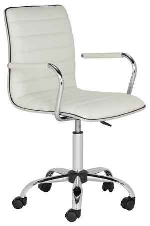 Safavieh Jonika Modern Swivel Desk Chair – Ergonomic Comfort, Adjustable Height & Easy-Care Upholstery Design White FOX7520A