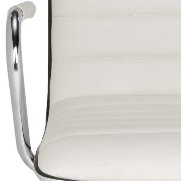 Safavieh Jonika Modern Swivel Desk Chair – Ergonomic Comfort, Adjustable Height & Easy-Care Upholstery Design White FOX7520A