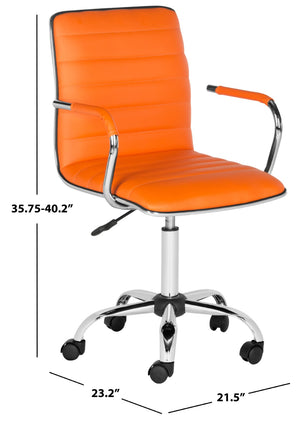 Safavieh Jonika Modern Swivel Desk Chair – Ergonomic Comfort, Adjustable Height & Easy-Care Upholstery Design Orange FOX7520D