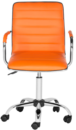 Safavieh Jonika Modern Swivel Desk Chair – Ergonomic Comfort, Adjustable Height & Easy-Care Upholstery Design Orange FOX7520D