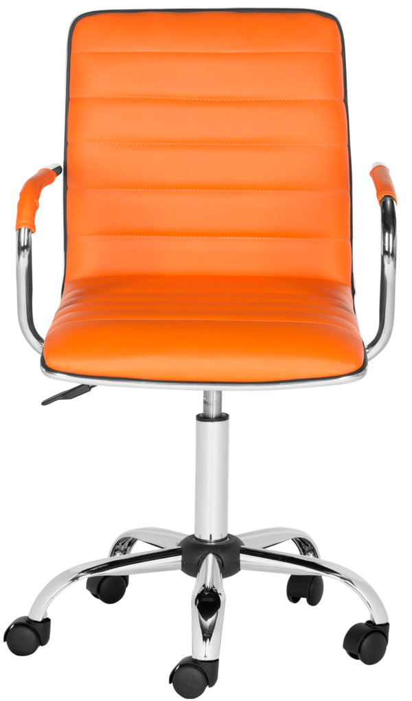 Safavieh Jonika Modern Swivel Desk Chair – Ergonomic Comfort, Adjustable Height & Easy-Care Upholstery Design Orange FOX7520D
