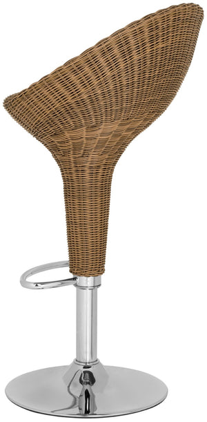 Safavieh Nrdika Swivel Barstool - Modern Faux Wicker Design With Adjustable Seat Height & 360° Smooth Swivel FOX7522A