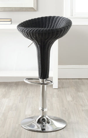 Safavieh Monicka Swivel Bar Stool - Modern Adjustable Height Seat With Wicker-Style Texture For Chic Spaces FOX7525B