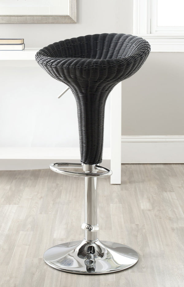 Safavieh Monicka Swivel Bar Stool - Modern Adjustable Height Seat With Wicker-Style Texture For Chic Spaces FOX7525B