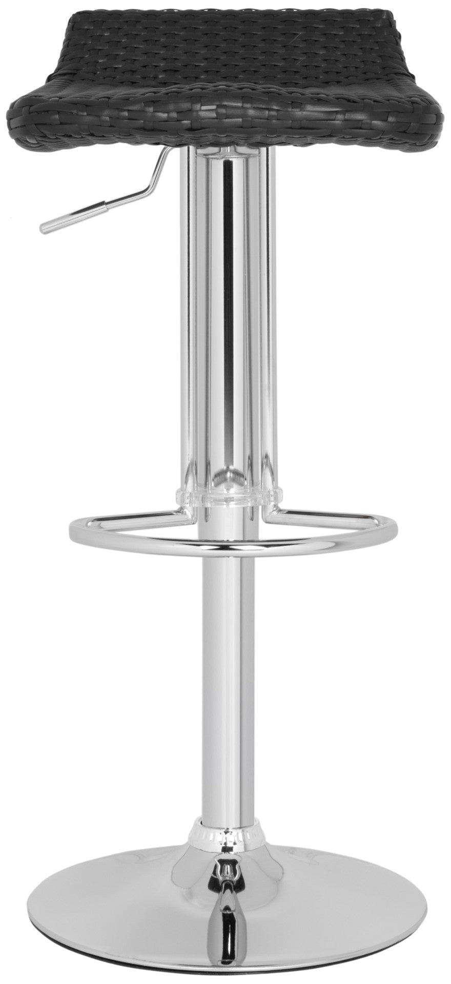 Safavieh Juji Modern Adjustable Swivel Bar Stool With Basket-Weave Design For Kitchen And Home Bar Seating FOX7527B