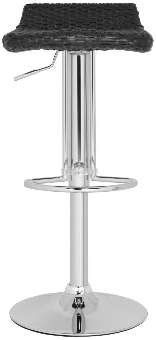 Safavieh Juji Modern Adjustable Swivel Bar Stool With Basket-Weave Design For Kitchen And Home Bar Seating FOX7527B