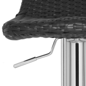 Safavieh Juji Modern Adjustable Swivel Bar Stool With Basket-Weave Design For Kitchen And Home Bar Seating FOX7527B