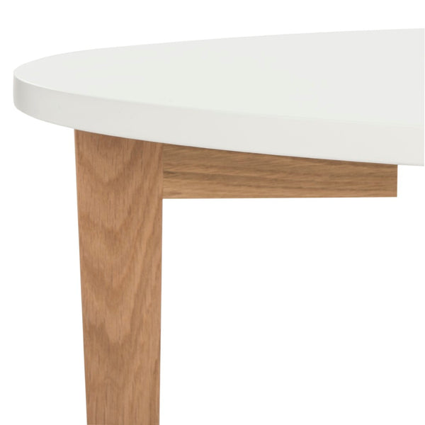 Safavieh Woodruff Oval Coffee Table - Scandinavian Design With Two-Tier Storage, White & Oak Finish For Modern Homes FOX8201A