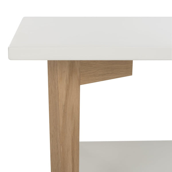 Safavieh Caraway Rectangular Coffee Table - Modern Parisian Design With Dual-Tier Storage & White Oak Finish FOX8202A
