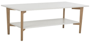 Safavieh Caraway Rectangular Coffee Table - Modern Parisian Design With Dual-Tier Storage & White Oak Finish FOX8202A