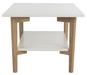 Safavieh Caraway Rectangular Coffee Table - Modern Parisian Design With Dual-Tier Storage & White Oak Finish FOX8202A
