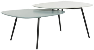 Safavieh Jasmine Bi-Level Coffee Table - Modern Minimalist Design In White & Grey For Stylish Living Spaces FOX8205A
