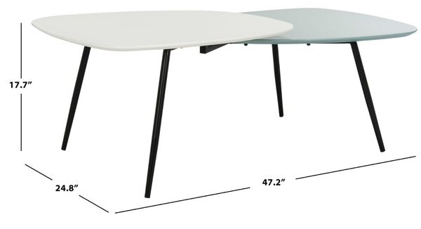 Safavieh Jasmine Bi-Level Coffee Table - Modern Minimalist Design In White & Grey For Stylish Living Spaces FOX8205A