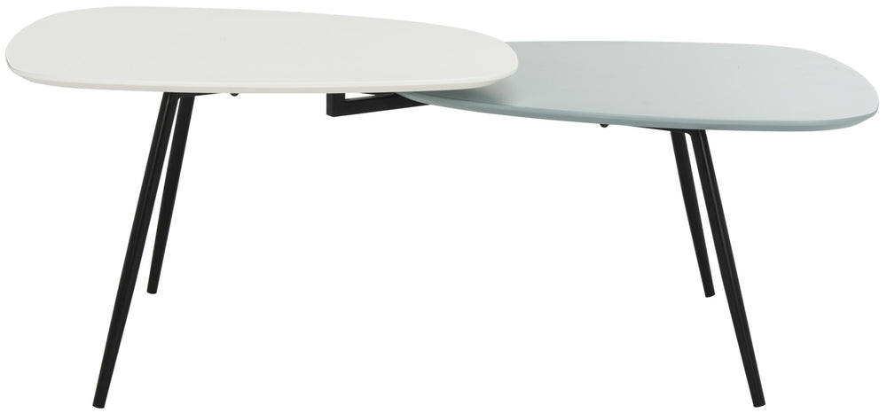 Safavieh Jasmine Bi-Level Coffee Table - Modern Minimalist Design In White & Grey For Stylish Living Spaces FOX8205A